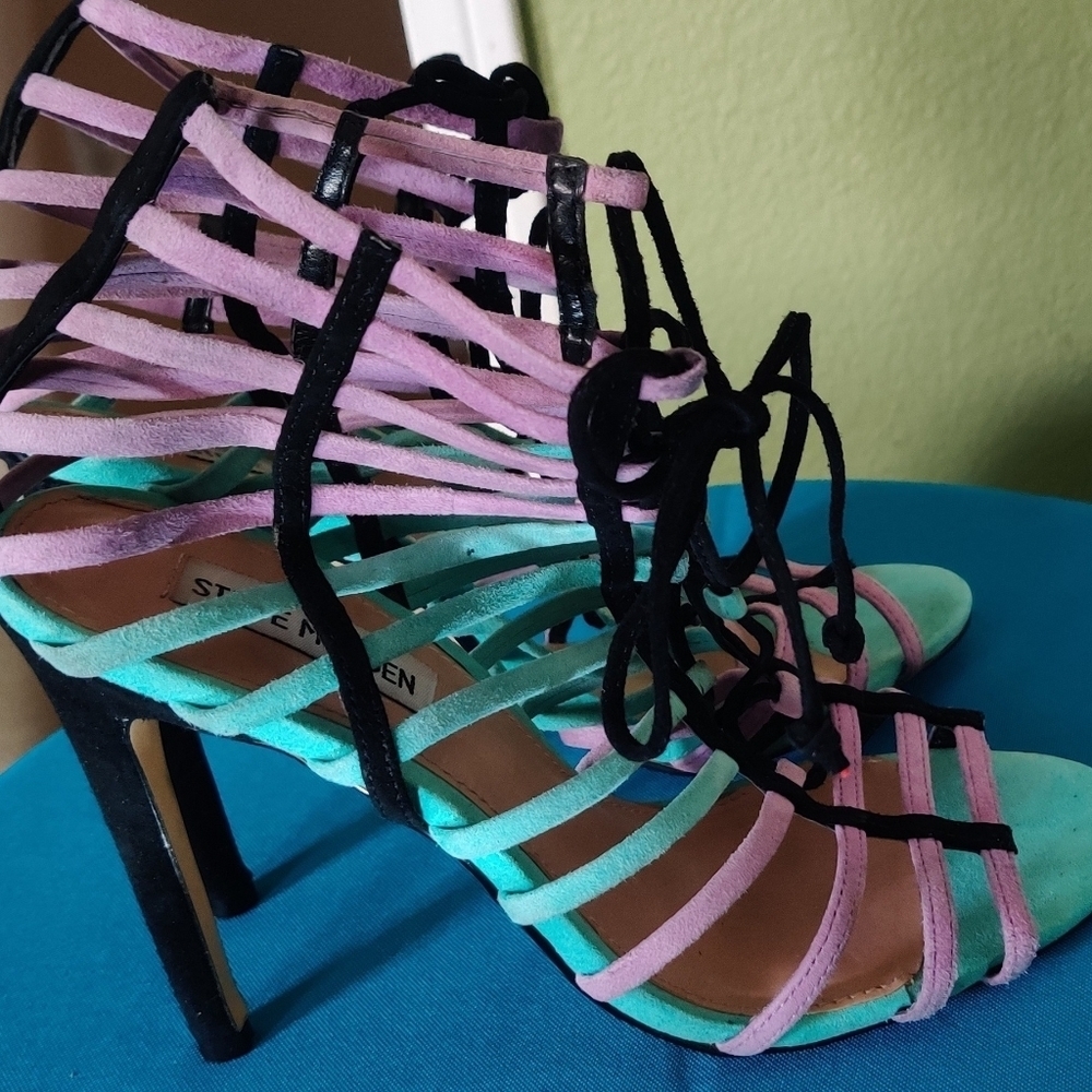 Steve Madden Suede Multi-color Lace-upHeels
